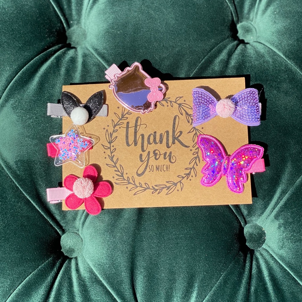 New Girl Hair Accessories Clips 6 Piece Bundle